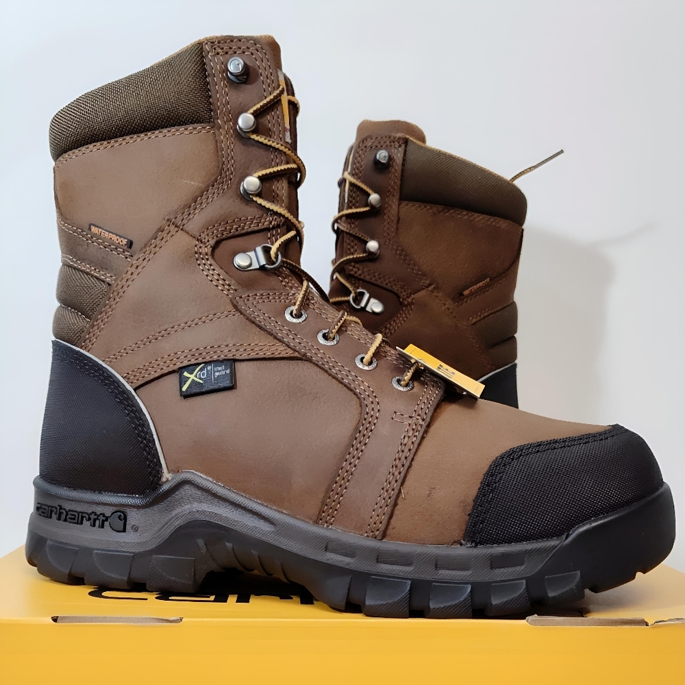CARHARTT Rugged Flex Waterproof Met Guard 8" Composite Toe MEN'S Size 9M CMF8720